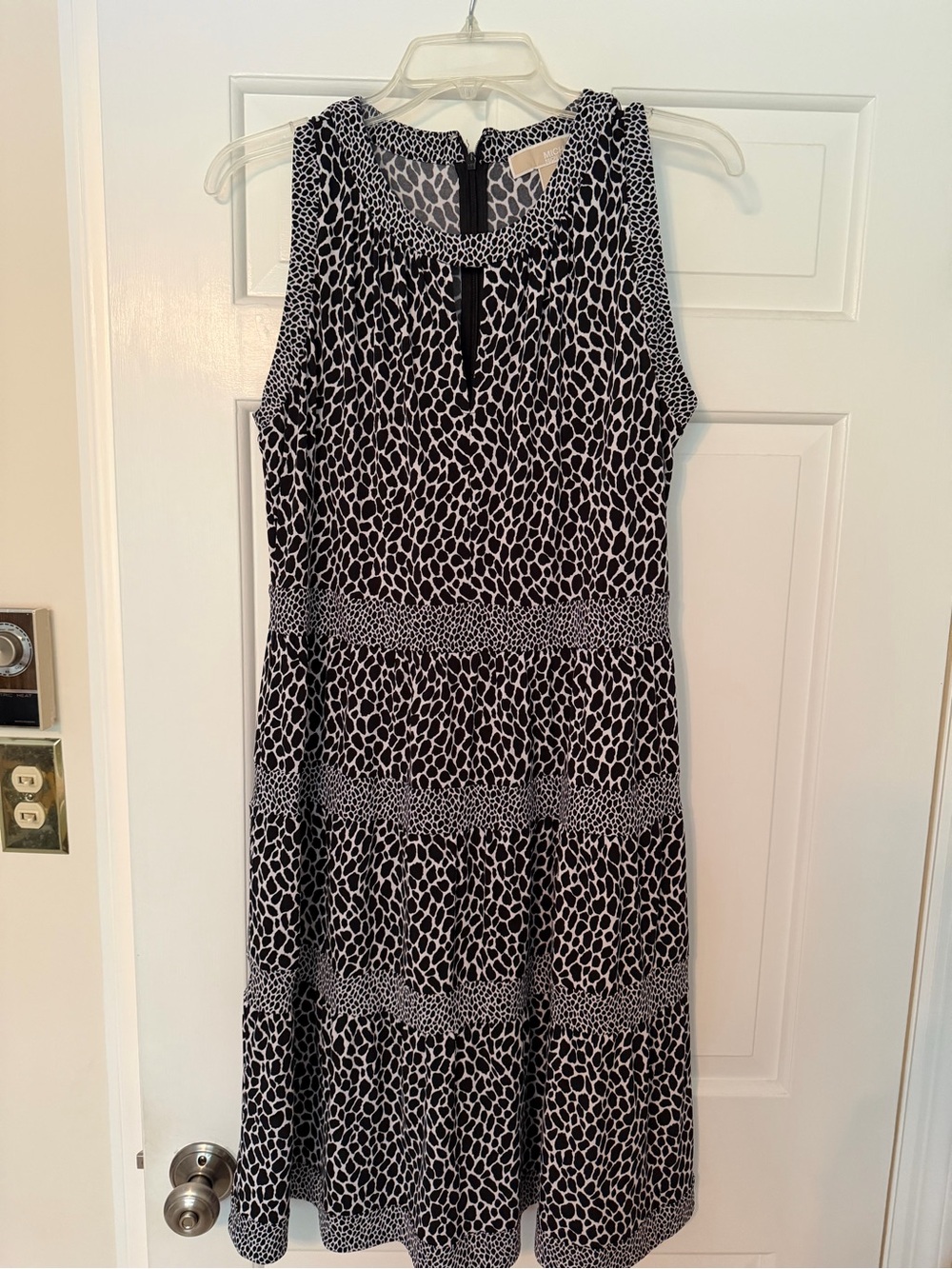 MICHAEL Michael Kors Black and White Animal Print Dress L